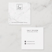 CALACATTA MARMER TEXTUUR STUD OORBEL DISPLAY VIERKANTE VISITEKAARTJE (Voorkant / Achterkant)