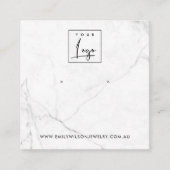 CALACATTA MARMER TEXTUUR STUD OORBEL DISPLAY VIERKANTE VISITEKAARTJE (Voorkant)