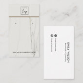 CALACATTA MARMER TEXTUUR STUD OORBEL DISPLAY VISITEKAARTJE (Voorkant / Achterkant)