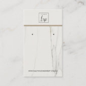 CALACATTA MARMER TEXTUUR STUD OORBEL DISPLAY VISITEKAARTJE (Voorkant)