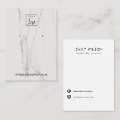 CALACATTA MARMER TEXTUUR STUD OORBEL DISPLAY VISITEKAARTJE (Voorkant / Achterkant)