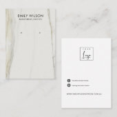 CALACATTA MARMER TEXTUUR STUD OORBEL DISPLAY VISITEKAARTJE (Voorkant / Achterkant)