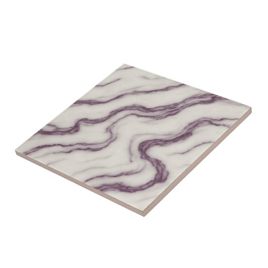 Calacatta Viola – Luxurious Burgundy Marble Tile Tegeltje (Zijkant)