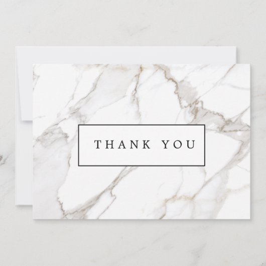 Calacatta White Marble Bedankt Notitiekaartje (Voorkant)