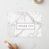 Calacatta White Marble Bedankt Notitiekaartje (Voorkant / Achterkant in situ)