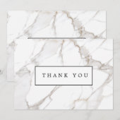 Calacatta White Marble Bedankt Notitiekaartje (Voorkant / Achterkant)
