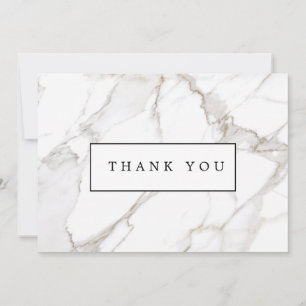 Calacatta White Marble Bedankt Notitiekaartje