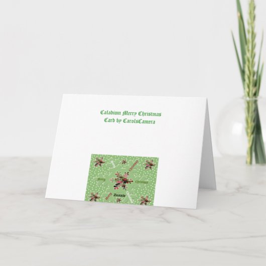 Caladium Merry Christmas Card Feestdagen Kaart (Achterkant)