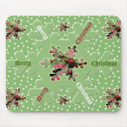 Caladium Merry Kerstmis Mousepad Muismat (Voorkant)