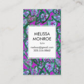 Caladium tropische bladeren geïllustreerde waterve visitekaartje (Achterkant)