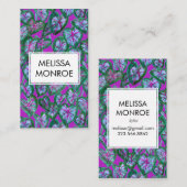 Caladium tropische bladeren geïllustreerde waterve visitekaartje (Voorkant / Achterkant)