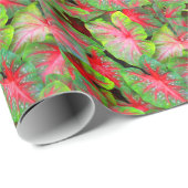 Caladium wrapping Paper in rood en groen Cadeaupapier (Rol Hoek)