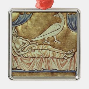 Caladriusvogel, naar verluidt foretell metalen ornament