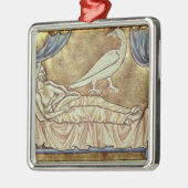 Caladriusvogel, naar verluidt foretell metalen ornament (Links)