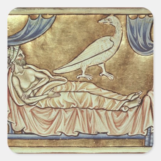 Caladriusvogel, naar verluidt foretell vierkante sticker (Voorkant)