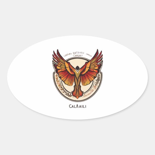 Calailib Golden Eagle Ovale Sticker (Voorkant)