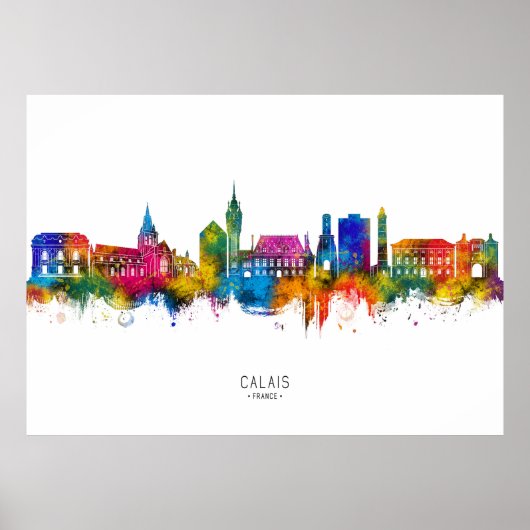Calais France Skyline Poster (Voorkant)