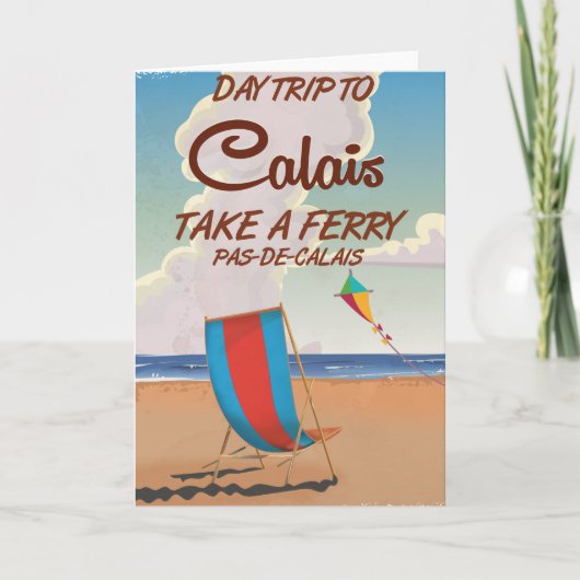 Calais France vintage poster Feestdagen Kaart (Voorkant)