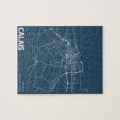 Calais Frankrijk Minimalistische Stadsplattegrond  Legpuzzel (Horizontaal)