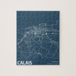 Calais Frankrijk Minimalistische Stadsplattegrond  Legpuzzel<br><div class="desc">Calais Frankrijk Minimalistische Stadsplattegrond Kunst in Blauwe Puzzel</div>