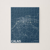 Calais Frankrijk Minimalistische Stadsplattegrond  Legpuzzel (Verticaal)