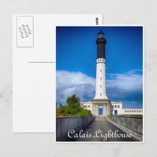 Calais in Nord-Pas de Calais, vuurtoren in Frankri Briefkaart (Voorkant / Achterkant)