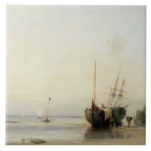 Calais Pier, c.1823-24 (olie op het paneel) Tegeltje (Voorkant)