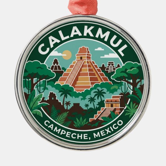 Calakmul Mexico Metalen Ornament (Voorkant)