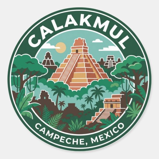 Calakmul Mexico Ronde Sticker (Voorkant)