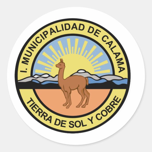Calama, Chili Ronde Sticker (Voorkant)