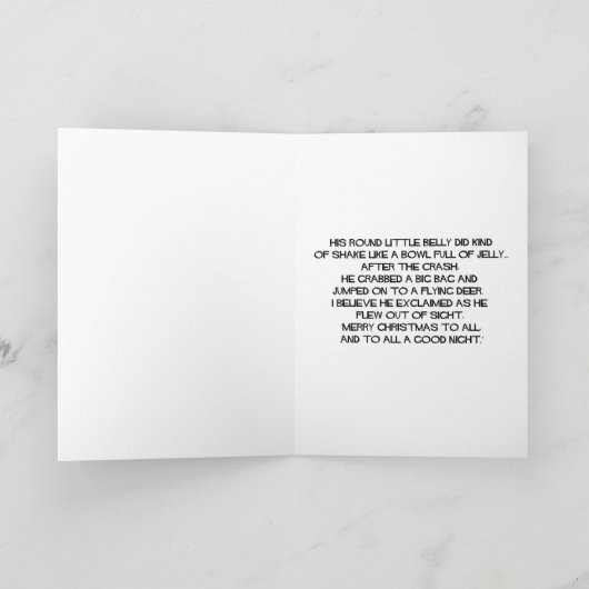 Calamiteit van de Kerstman! Feestdagen Kaart (Binnen)