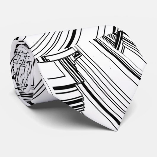 Calamiteit zwart-wit stropdas (Opgerold)