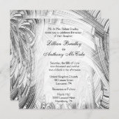 Calamity Black and White Wedding Invitation Kaart (Voorkant / Achterkant)