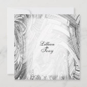 Calamity Black and White Wedding Invitation Kaart (Achterkant)