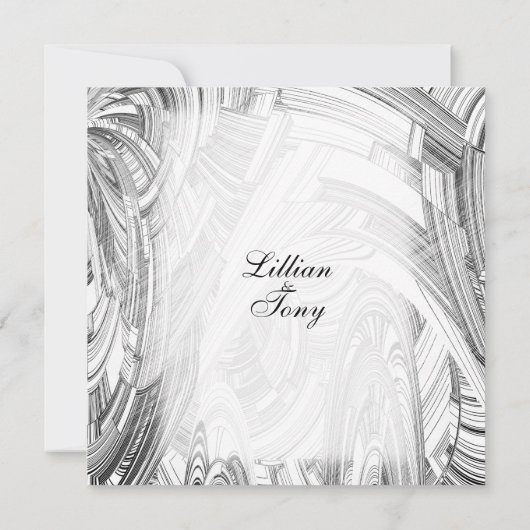 Calamity Black and White Wedding Invitation Kaart (Achterkant)