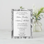 Calamity Black and White Wedding Invitation Kaart (Staand voorkant)