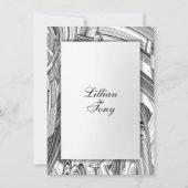 Calamity Black and White Wedding Invitation Kaart (Achterkant)