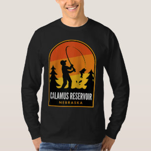 Calamus Reservoir Nebraska Vissen Raglan T-shirt