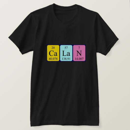 Calan Periodic Table naam shirt (Design voorkant)