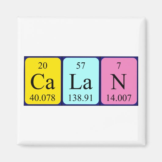 Calan periodieke table name magnet (Voorkant)