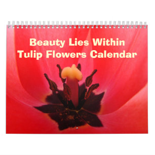 Calandar Cadeaus Tulp Bloemen Schoonheid Ligt Binn Kalender