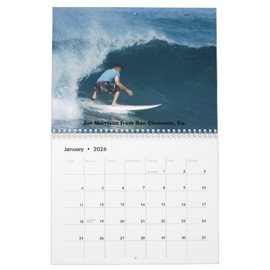 Calander, Oude jongens Surf Costa Rica Kalender (Jan 2026)