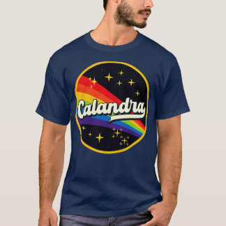 Calandra regenboog in ruimte stijl t-shirt