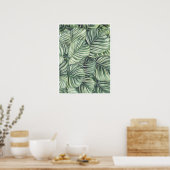 Calathea Orbifolia Waterverf ilustratie Poster (Keuken)