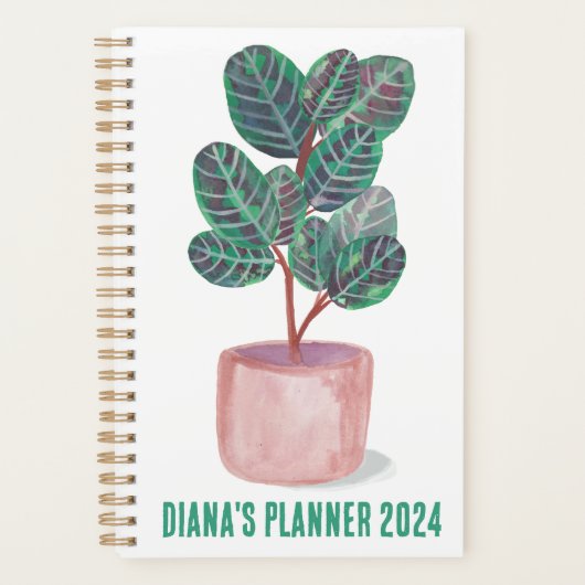 Calathea Prayer Plant Waterverf Houseplant CUSTOM Planner (Voorkant)