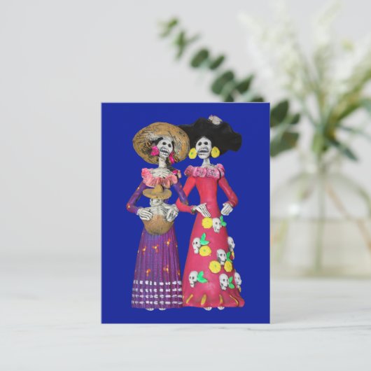 Calavera Amigas Briefkaart (Staand voorkant)