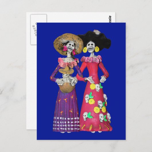 Calavera Amigas Briefkaart (Voorkant / Achterkant)