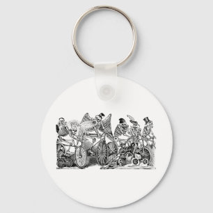 Calavera Bicyclisten ongeveer eind 1800 Mexico Sleutelhanger