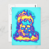 Calavera Calabera colorfull briefkaart (Voorkant / Achterkant)