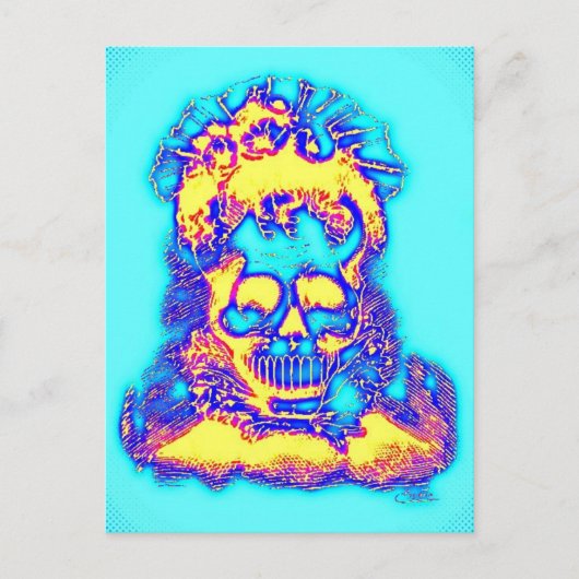 Calavera Calabera colorfull briefkaart (Voorkant)